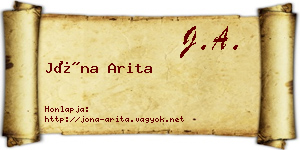 Jóna Arita névjegykártya